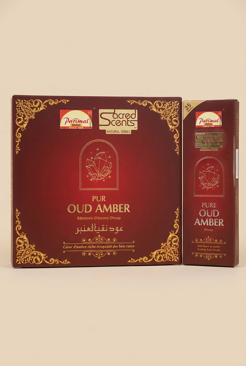 Pur Oud Amber Encens Dhoop  – Sacred Scents – Boîte de 6 paquets