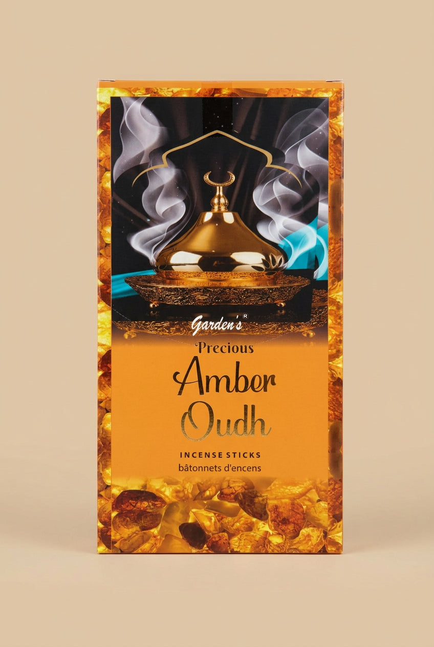 Amber Oudh Bâtonnets d’encens – Garden’s Precious – Boîte de 6 paquets