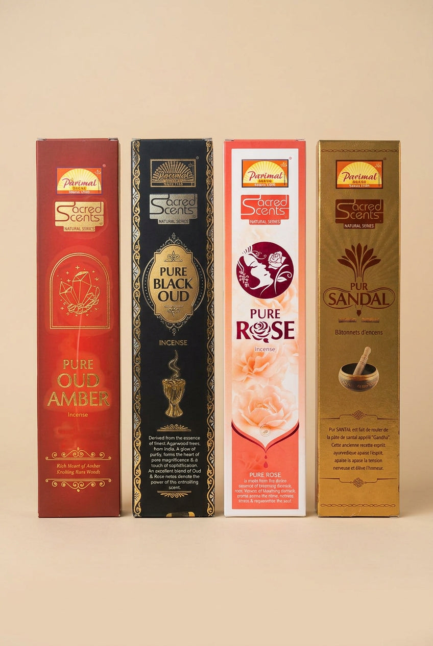 Découverte Prestige encens Naturels Sacred Scents de Parimal – 4 parfums