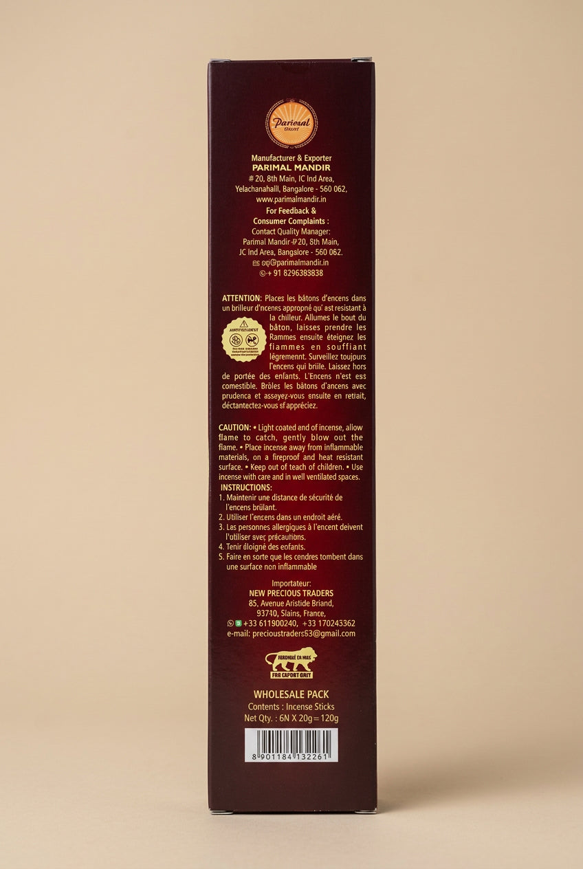 Pure Oud Amber Bâtonnets d'encens – Sacred Scents – Boîte de 6 paquets