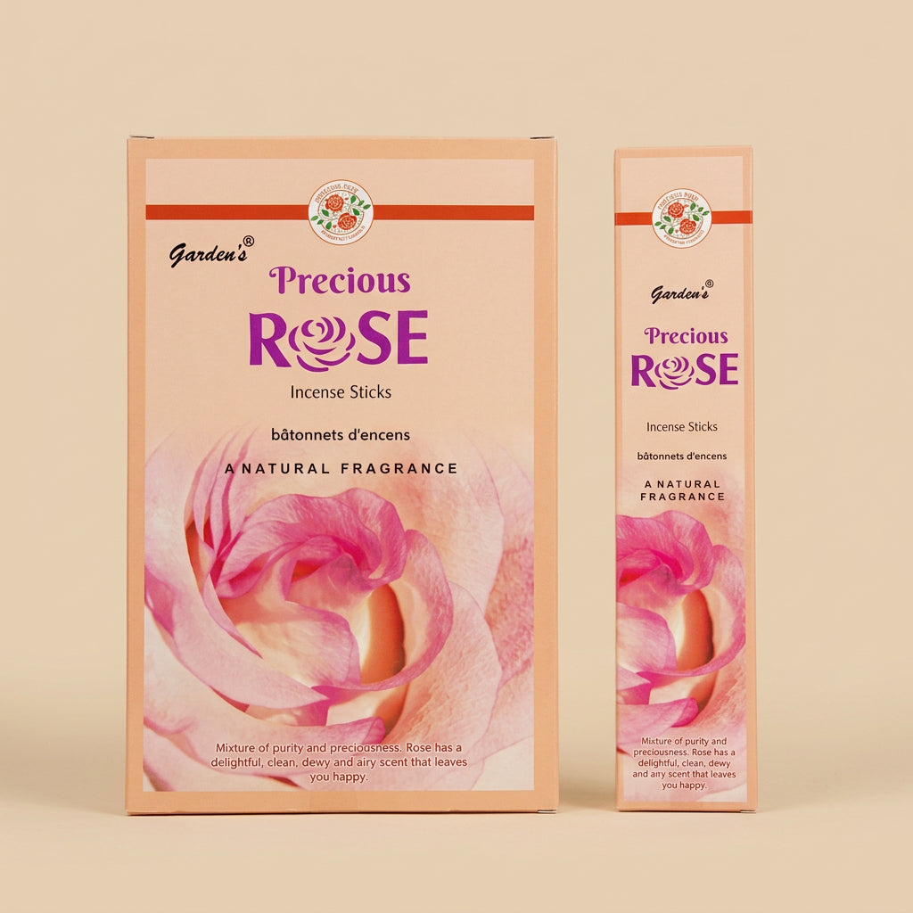 Precious Rose Bâtonnets d'encens – Garden’s – Boîte de 6 paquets