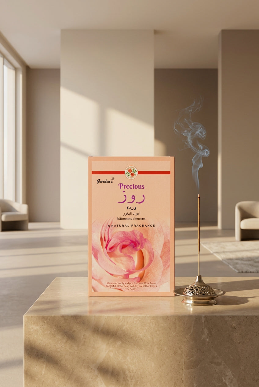 Precious Rose Bâtonnets d'encens – Garden’s – Boîte de 6 paquets