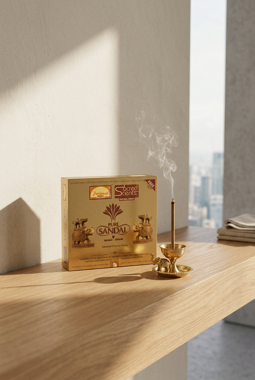 Pur Santal Encens Dhoop – Sacred Scents – Boîte de 6 paquets