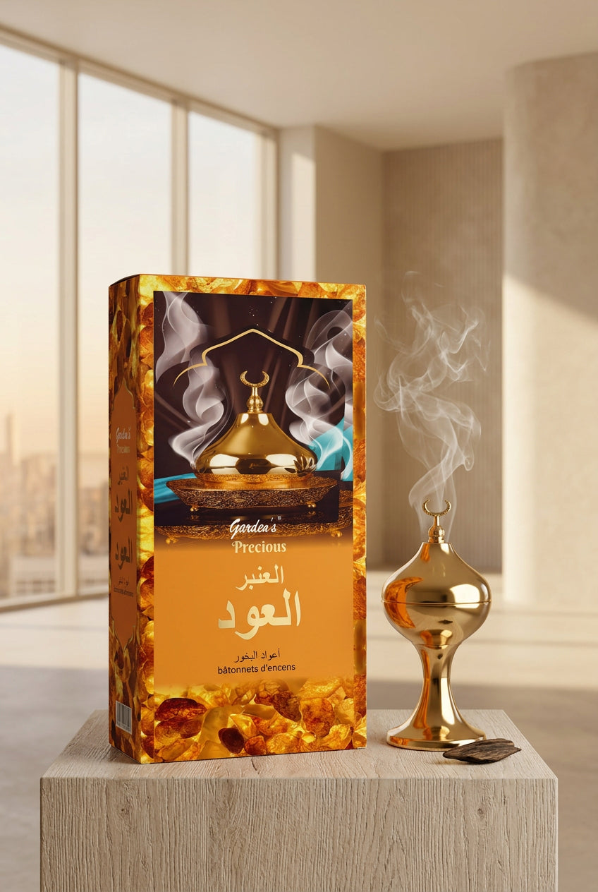 Amber Oudh Bâtonnets d’encens – Garden’s Precious – Boîte de 6 paquets